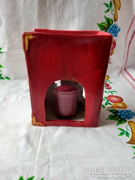 Christmas ornament porcelain book-shaped candle holder 16 cm (with gift candle)