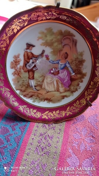 Régi Limoges porcelán mini tányér, kis dísztányér