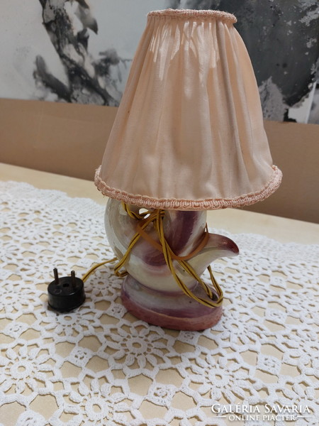 Retro table and bedside lamp, bird-shaped, lustrous purple color
