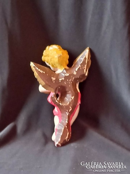 Antik Karácsonyi dísz angyalka figura 11cm (az anyagát nem tudom, talán jászol dísz lehetett)