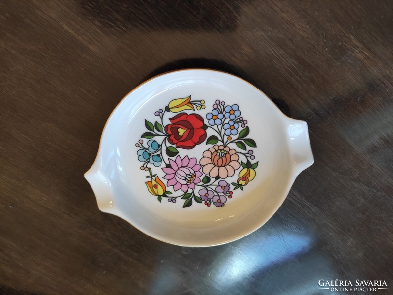 Hand-painted Kalocsa porcelain ashtray