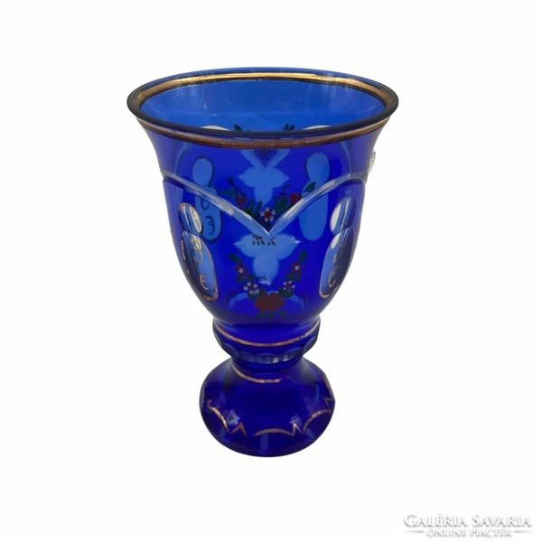 Czech blue commemorative cup with gold decoration m01297