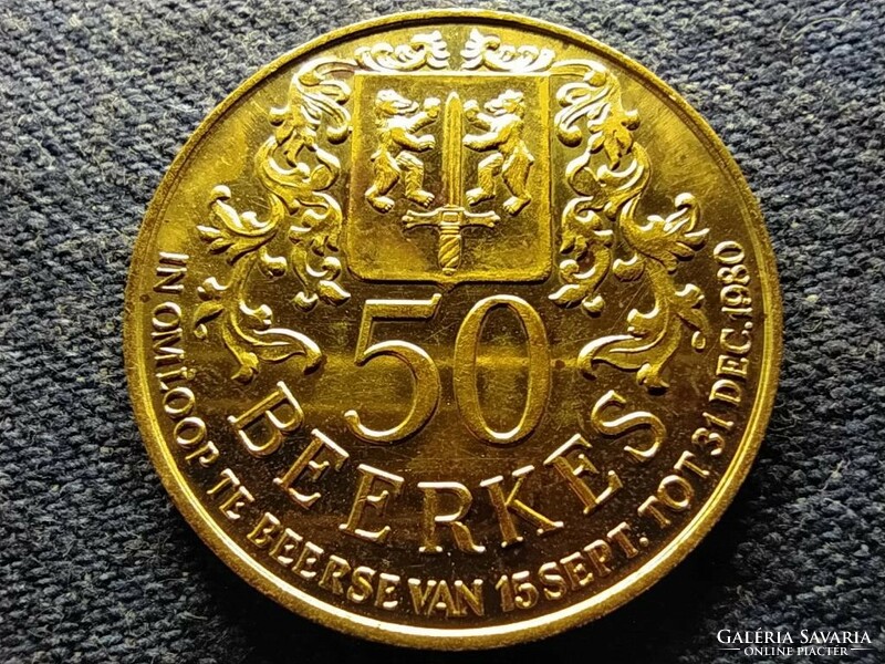 Belgium I. Baldvin 50 frank zseton 30,4mm 1980 Beerse (id81121)