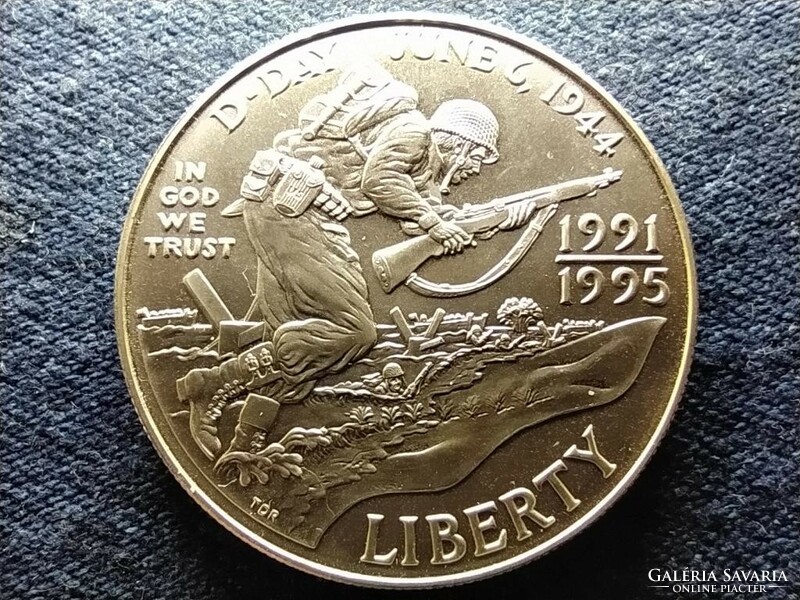 USA A második világháború 50. évfordulója .900 Ezüst 1 Dollár 1993 D  (id81143)