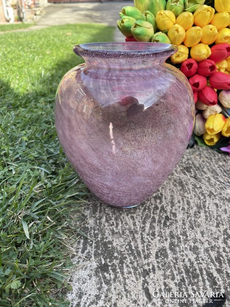 Retro gömb lila váza Gyönyörű   karcagi berekfürdői üveg midcentury modern