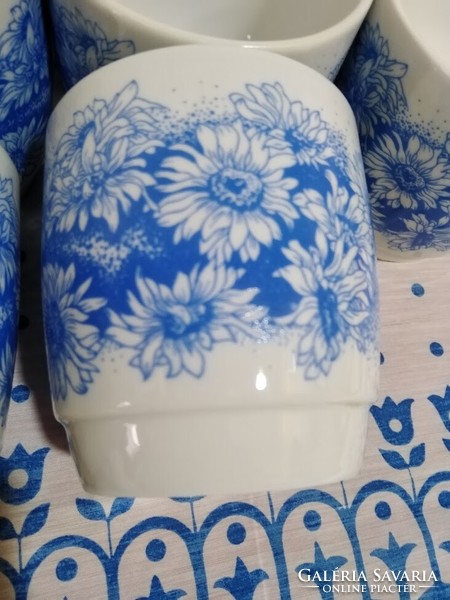Kék virágos szoknyás zsolnay bögrék 6 db