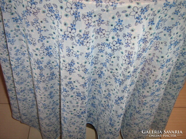 Bájos vintage virágmintás kék függöny pár