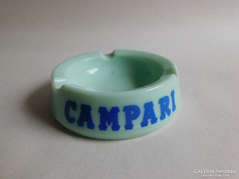 Campari jádeszínű francia tejüveg hamutál - Opalex, France