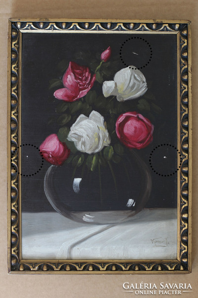 Komor J. Rózsa Csendélet festmény