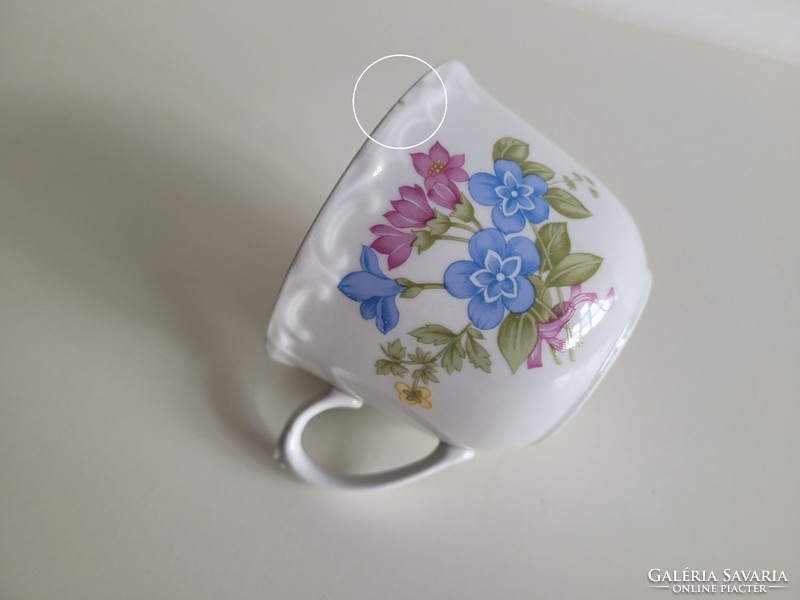 Régi 2 db KAHLA GDR porcelán bögre virágmintás rózsás teás csésze