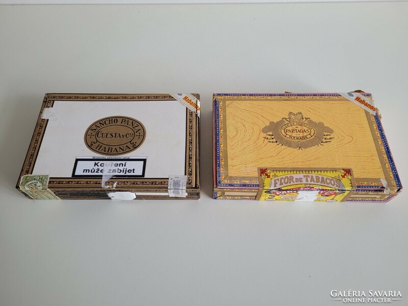 2 wooden cigar boxes