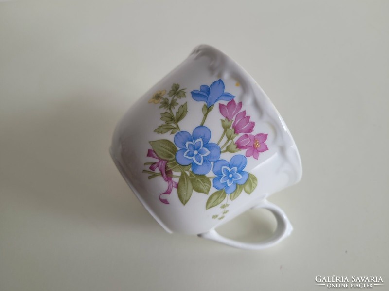 Old 2 pieces of Kahla GDR porcelain mug with floral pattern, rose tea cup