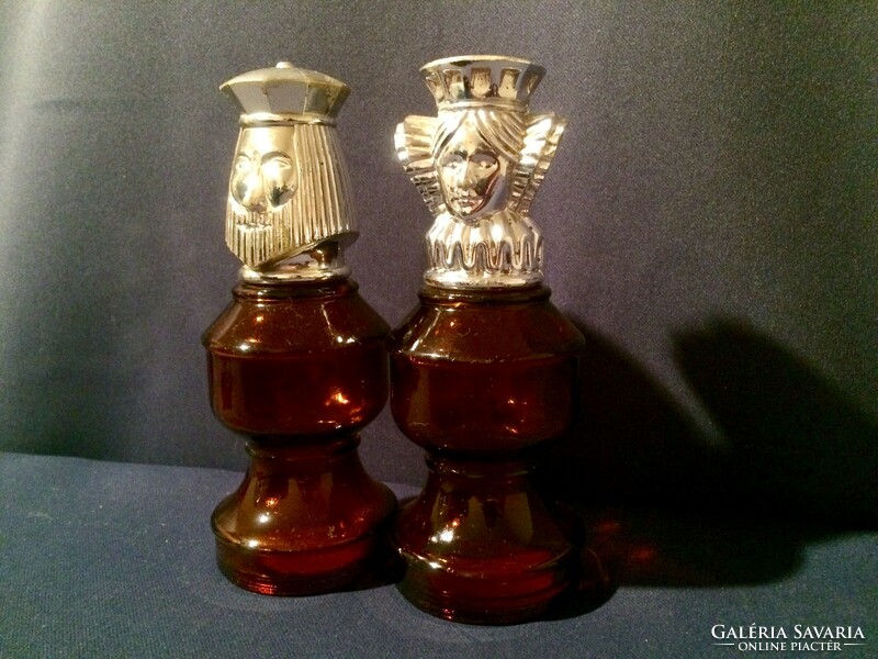 Retro cologne bottle, in a pair