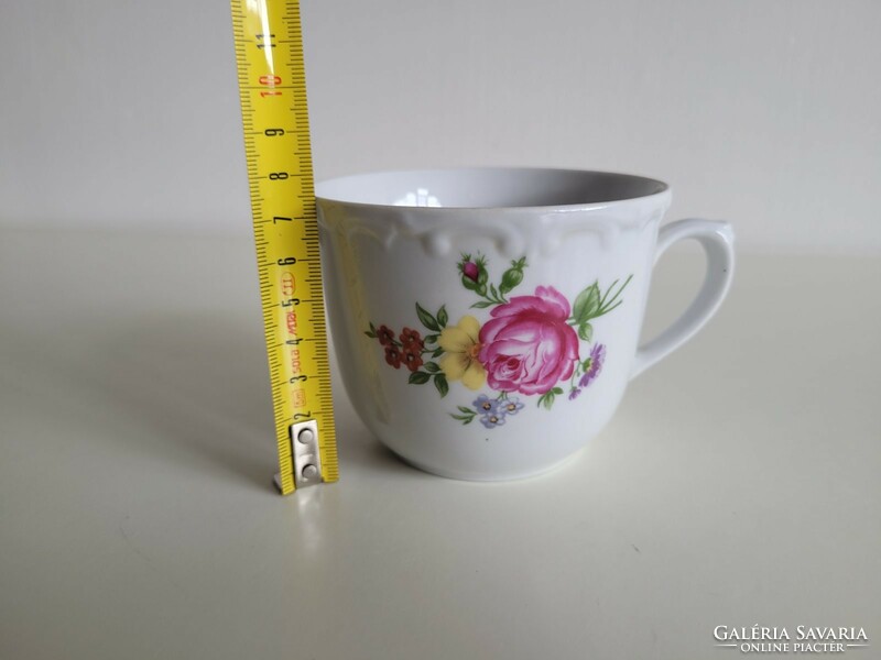 Old 2 pieces of Kahla GDR porcelain mug with floral pattern, rose tea cup