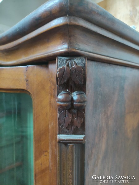 Antique neo-baroque wooden display cabinet