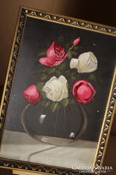 Komor J. Rózsa Csendélet festmény