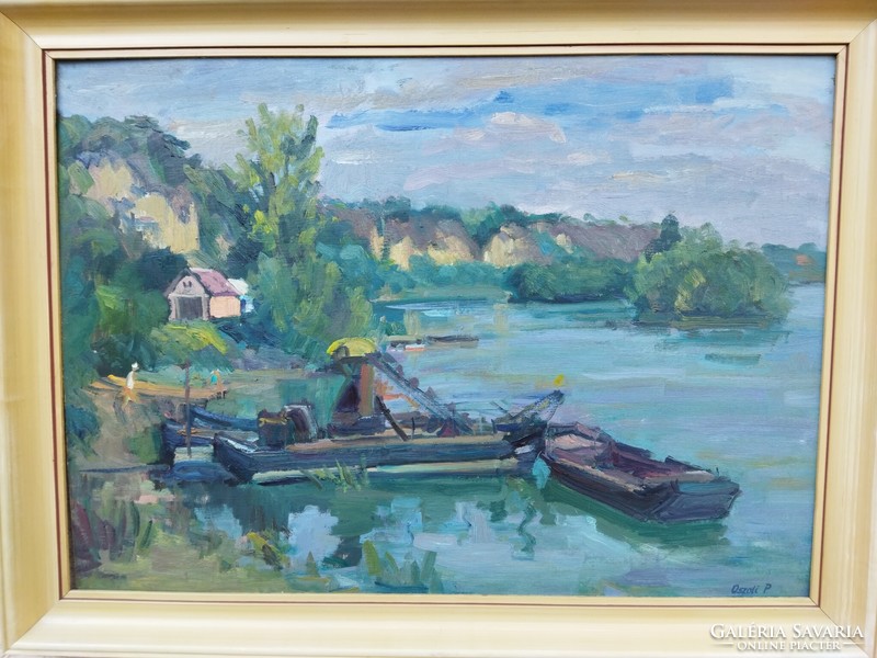 Oszoli Piroska (1919-2017) Duna parton. Dunaföldvár.
