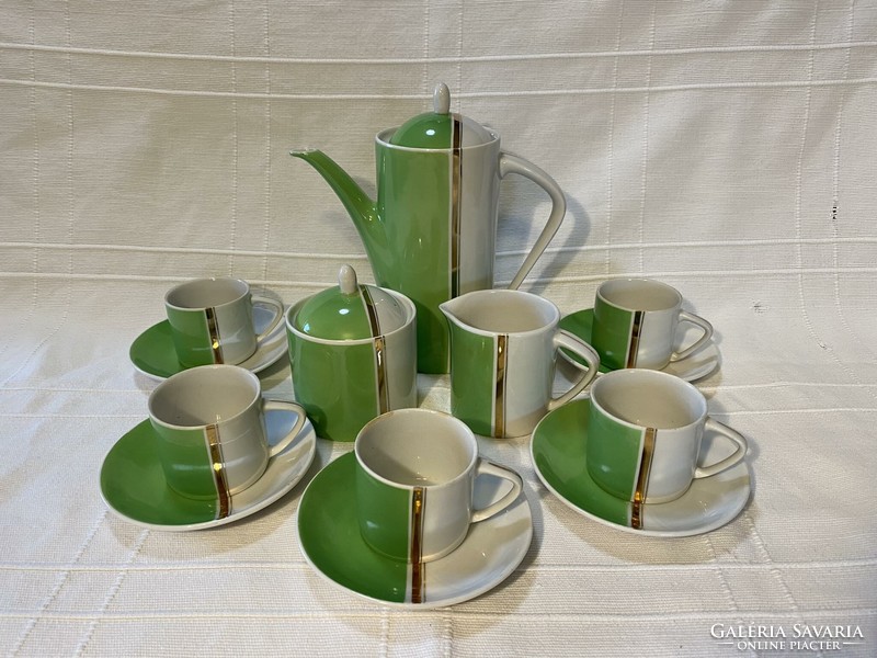 Nice-looking, decorative, Hólloháza porcelain coffee and mocha set