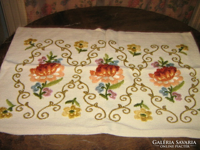 Beautiful hand-embroidered vintage woven cushion cover
