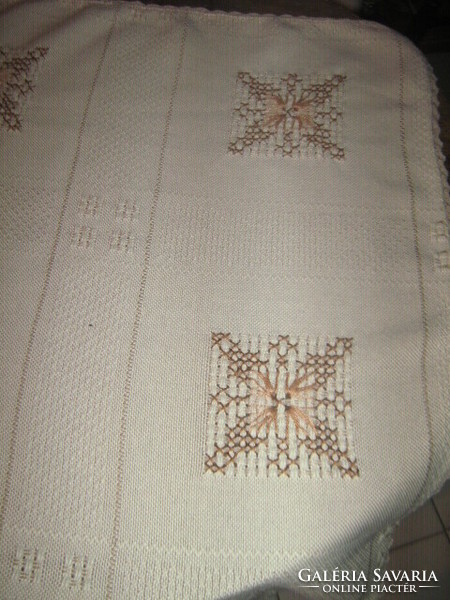 Wonderful hand-embroidered cross-eyed elegant azure tablecloth