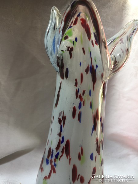 Muranói, többszínű, kézzzel készült, fújt üvegváza (N18) - hand made glass vase