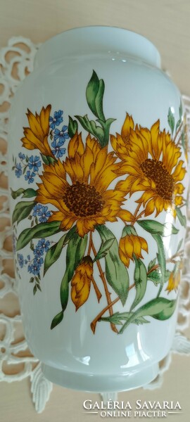 Zsolnay kézzel festett napraforgós váza 24cm magas