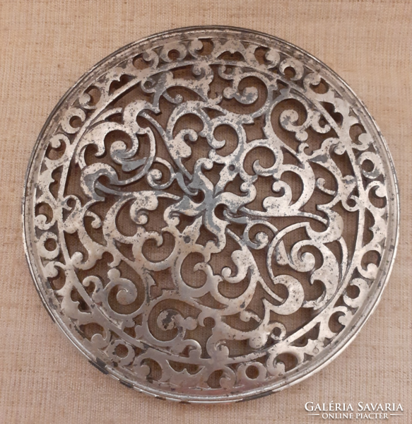 Old openwork cast iron numbered coaster