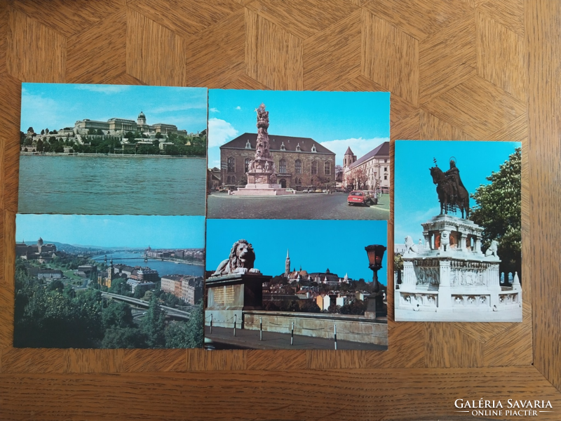 Budapest 5 db retro képeslap gyűjteményes tartás