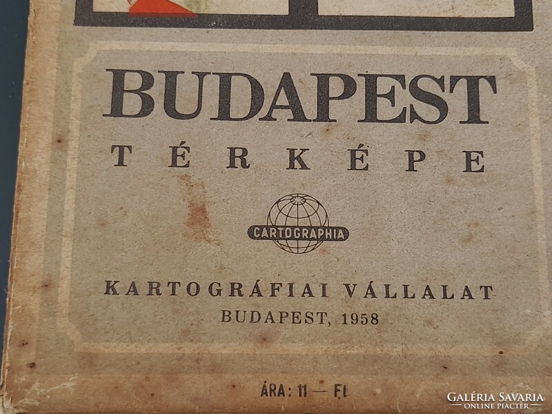 Budapest map of 1958, with tram, bus routes, etc.