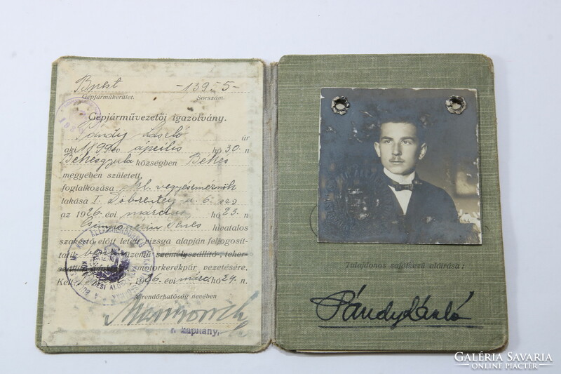 1926 - Antique vintage car license - driver's license rare!