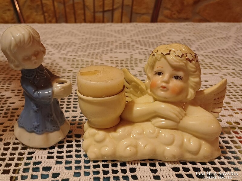 2 Angel candle holders
