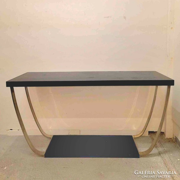 Vintage design console table with stainless steel legs