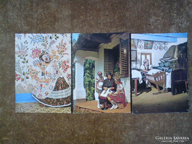 Old folk costume postcards - 3 pcs.