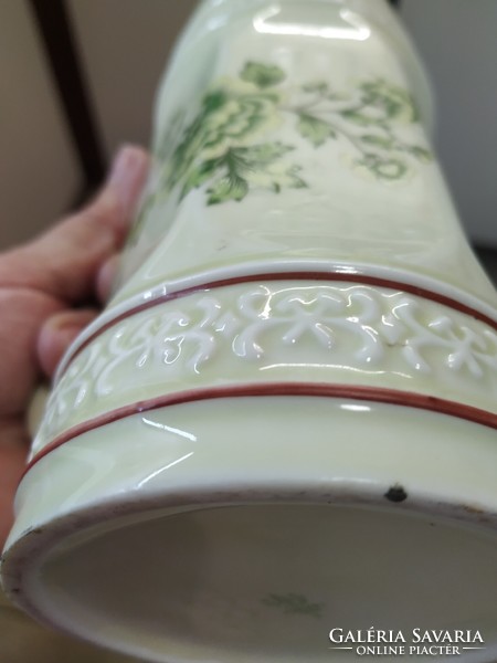 Hollóháza porcelain jug with green pattern for sale!