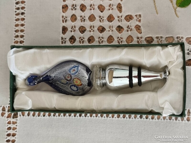 Murano bottle stopper with glass headpiece, flawless original box
