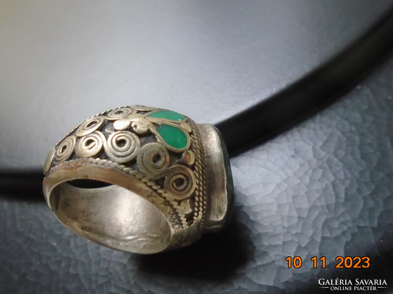 Intaglio jade antelope Afghan-Turkmen, Ottoman spectacular tribal ring