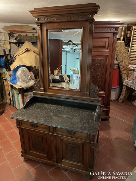 German tin furniture for sale (2 wardrobes, vanity unit and wall mirror)