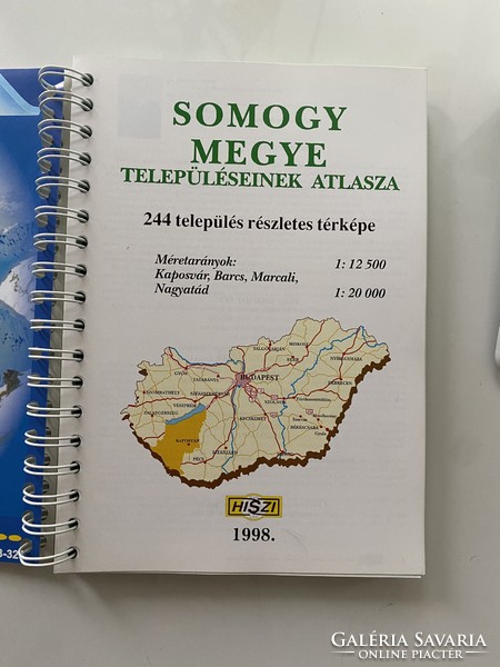 Somogy megye atlasz 244 térkép és információk, 300 oldal 1998.