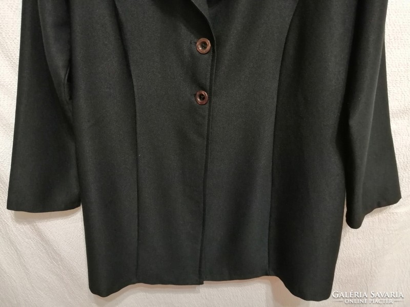 46-48-as könnyű fekete női blézer, zakó, kis kabát