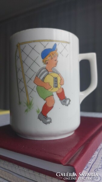Zsolnay soccer mug with shield seal for sale to collectors