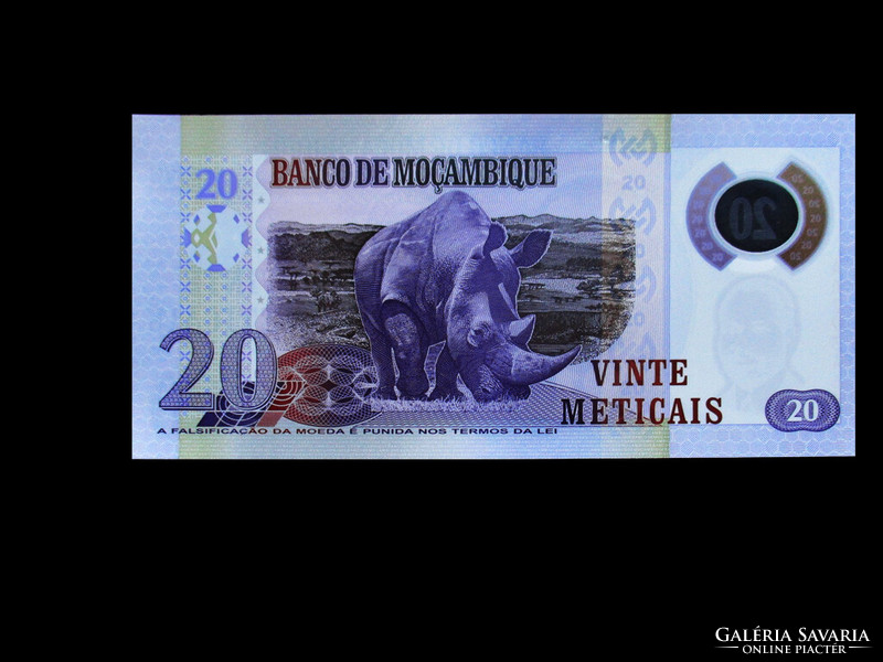 Unc - 20 meticais - mozambique - samora moisés machel is remembered! (Window plastic!)