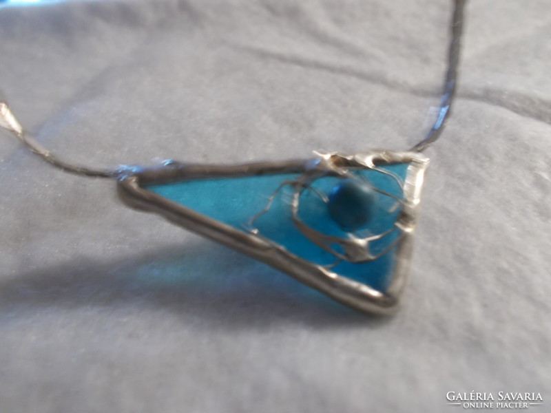 Necklaces with turquoise blue, turquoise silver surface sockets