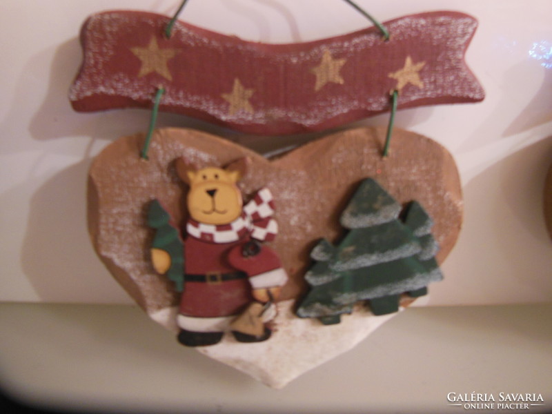 Christmas tree decoration - wood - usa - 12 x 12 cm - exclusive - flawless