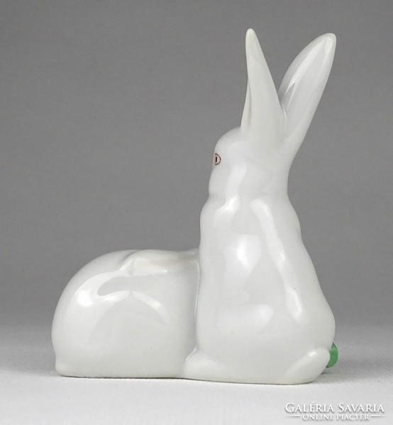 1P673 Pair of Herend porcelain bunnies eating corn