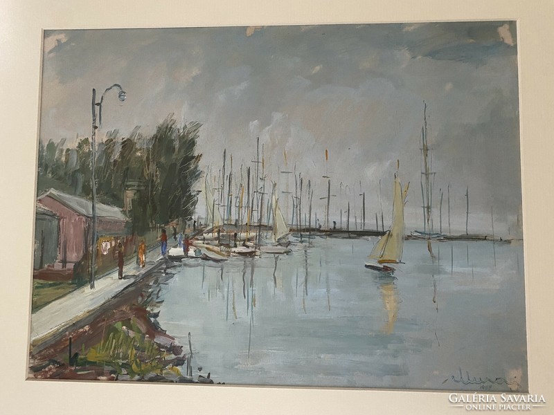 Balaton sailing port, marked Murai