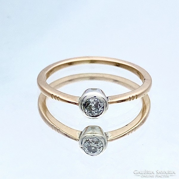14K old gold ring with diamonds approx. 0.20 Ct.