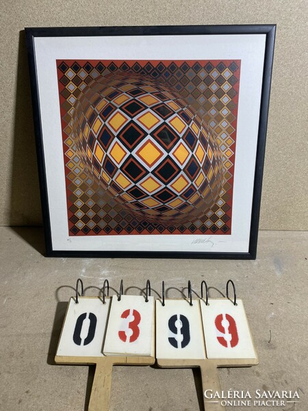 Screen print with Vasarely mark, size 52 x 52 cm, rarity.