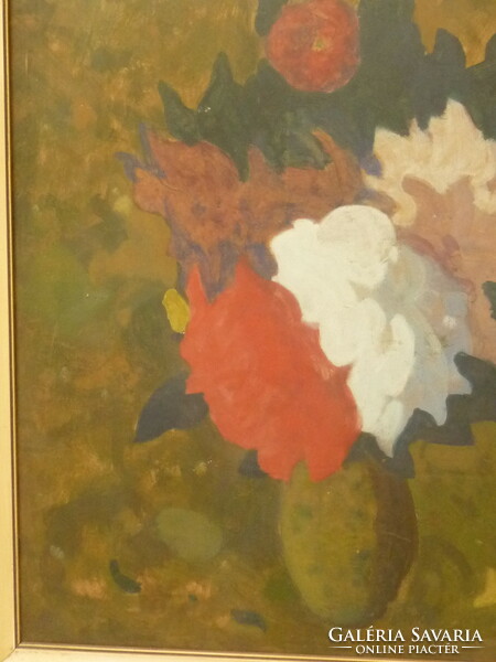 Oil canvas painting by Móric gábor for sale: still life with flowers