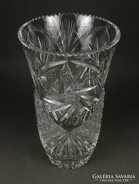 1P745 Nagyméretű hibátlan kristály váza 25.5 cm
