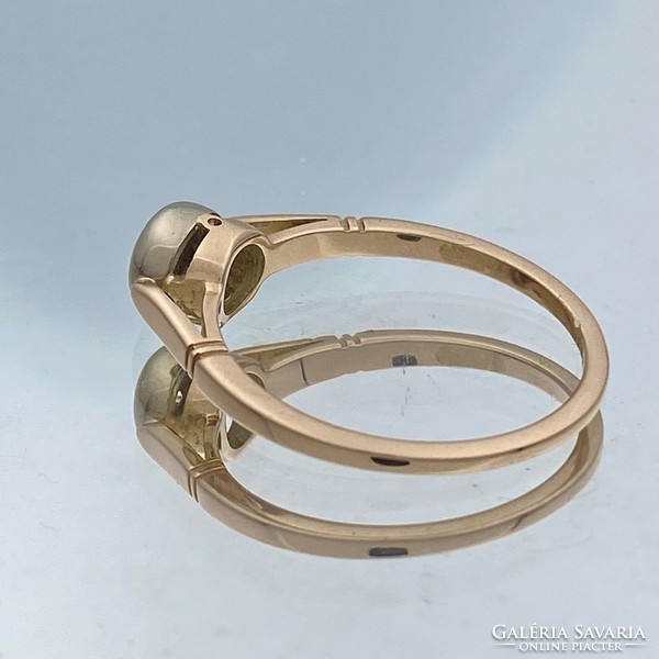 14K Klassszikus fazonú arany gyűrű briliánssal ca. 0.15 ct.